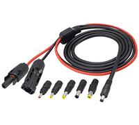 HCFeng Câble de panneau solaire 16 AWG - Adaptateur mâle MC-4 vers DC 5,5 mm x 2,1 mm avec convertisseur DC 3,5 x 1,35 mm, 4 mm x 1,7 mm, 5,5 mm x 2,5 mm, 6,5 x 3 mm et 8 mm (1,5 m)