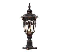 HCIPJQY Applique Murale Extérieure Pour Murs Et Colonnes Lampe Lanterne Vintage Antirouille Pour Porche Avec Abat-jour En Verre Bullé, Étanche, Avec Socle Fixation
