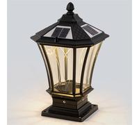 HCIPJQY Lampe Colonne Noire Avec Ampoule LED 3000K Et Éclairage Solaire