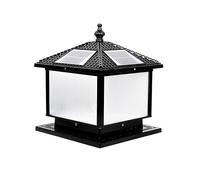 HCIPJQY Lampe Solaire LED LED Noire Classique D'extérieur, Lampe | Lampadaire moderne étanche en aluminium 4x4, 4 niveaux de luminosité, pour la décoration de terrasse, clôture, jardin.