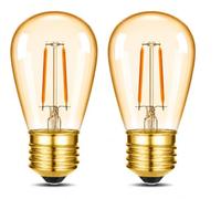 Hcnew Ampoule E27 LED ST45 S14 Blanc Chaud 2200K 1W équivalent à 10 Watt Ampoule LED Filament Vintage Edison Ampoule chaîne lumineuse verre ambre 220V-240V,Non Dimmable,lot de 2