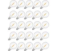 Hcnew Ampoules LED G40 pour Guirlande Solaire Exterieur, Blanc Chaud 2700 K, 1 W équivalent à 5 W, 12V E12 Ampoule Decorative LED Pour Guirlande Guinguette solaires,Fêtes,Jardins,Mariage