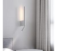 HCZKIUJY Applique Murale LED - Applique Murale Longue orientable 350°+330° avec Spot intégré, éclairage Mural Moderne pour Couloir, Salon, Chambre, Bureau, hôtel (White Neutral Light-40cm)
