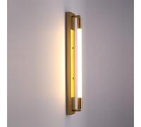 HCZKIUJY Applique Murale LED, Barre d'éclairage allongée, 9 W, Style Industriel Moderne, Applique Murale d'intérieur Antique, Abat-Jour en Acrylique Blanc, idéale pour Chambre, sa(Gold-4000K)