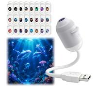 HD Smart Dynamic 5d Holographic Night Light Projector, Star Galaxy Projector Night Light, Projecteur portable 2-en-1 étoilée HD réglable à 360° avec films de projection prêt à l'emploi (24 films)