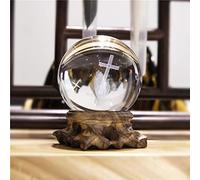 HDCRYSTALGIFTS Presse-Papier en Forme de Boule croisée 3D en Verre avec Base en Laine (60 mm)