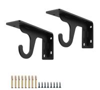 HDEYRSX 2 Pièces Equerre Etagere Murale,Supports D'étagère Flottants,en Métal,Equerre Charge Lourde,Support d'angle Brace pour Salon Chambre Bibliothèque,avec Vis (492mm,Noir)