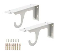 HDEYRSX 2 Pièces Equerre Etagere Murale,Supports D'étagère Flottants,en Métal,Equerre Charge Lourde,Support d'angle Brace pour Salon Chambre Bibliothèque,avec Vis (492mm,Blanc)