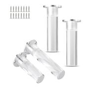 HDEYRSX 4 Pièces Pied de Meuble Reglable,Jambes de Table en Acrylique,Pattess de Support en Fixation pour Canapés,Armoires,Lits,Bureau,Commodes,Placard,avec Vis (8cm,Transparent)