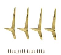 HDEYRSX 4 Pièces Pieds de Table en Métal,Pieds de Meubles,Pattes de Remplacement pour Canapé,Jambes de Support en Fixation pour Lit,Armoire,Table De Nuit,Placards,Bureau,avec Vis (15cm,Doré)