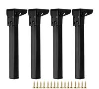 HDEYRSX 4 Pièces Pieds de Table Rabattables Pattes de Support de Meubles Jambe de Remplacement Pliants en Métal pour Bureau,Lit,Table de Camping,Table à Manger,avec Vis (45cm,Noir)