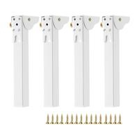 HDEYRSX 4 Pièces Pieds de Table Rabattables Pattes de Support de Meubles Jambe de Remplacement Pliants en Métal pour Bureau,Lit,Table de Camping,Table à Manger,avec Vis (60cm,Blanc)