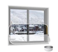 HDEYRSX Kit D'isolation de Fenêtre pour l'hiver,Film Isolant Fenêtre Anti Froid,Résistant aux intempéries,Rideau Coupe-vent Pour Chambre à Coucher de Salon,avec Bande Adhésif (75cm x 120cm)