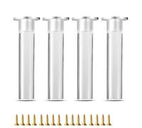 HDEYRSX Lot de 4 Pieds de Meubles Réglables,Pattes de Table en Acrylique,Jambes de Canapé,Pieds de Support en Fixation pour Armoire,Lit,Table Basse,Bureau,Chaise,avec Vis (35cm,Transparent)