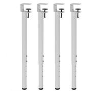 HDEYRSX Pieds de Serrage de Table Forme de F,Pieds de Table Réglables,Pattes de Meubles Télescopique,pour Bureau Console de Meubles de Table Basse Bricolage,sans Perçage (4 Pcs,Blanc)