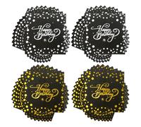 HDGSAFD - Lot de 40 serviettes noires, 33 x 33 cm, pour décoration de table d'anniversaire, mariage et famille, en papier, absorbantes et respectueuses de l'environnement