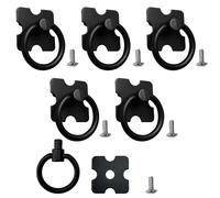HDGSAFD Lot de 5 poignées à anneaux noires avec vis pour tiroir, armoire et meuble