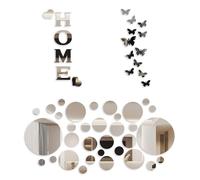 HDGSAFD Lot de 50 autocollants pour miroir, décoration murale, décoration de miroir autocollante, décoration d'intérieur, convient pour le salon, la chambre à coucher, la salle de bain, la décoration