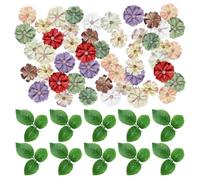 HDGSAFD Lot de 50 fleurs artificielles, 10 feuilles, décoration florale, fleurs artificielles et plantes pour bricolage, décoration florale