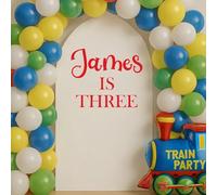 HDLOVE Autocollant Personnalisé Joyeux Anniversaire Sticker En Vinyle Personnalisé Pour Arche De Ballons, Décor De Fête Ou Décoration Murale Pour Baby Shower, Remise De Diplômes(47.24X22.24inch)