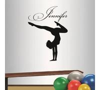 HDLOVE Décoration Murale De Gymnastique Personnalisée À Faire Soi-même, Autocollants Muraux Personnalisés For Chambre De Fille De Gymnastique, Décoration Murale En Vinyle(75x65cm)