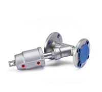 HDPHCRIUN Vanne pneumatique à siège d'angle à bride en acier inoxydable DN25 (normalement ouvert, double acting)