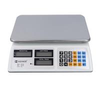 HDWR wagPRO-S40 Balance commerciale 40 kg avec calcul de prix, 3 écrans | Balance de magasin, poids-prix, tare, précision 2 g, plateau 32x23 cm, batterie 4 Ah