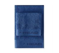 HEAD Dynamic - Serviette de Bain Visage et Bidet, Set 2 Serviettes en Coton Pur 100% Certifié, Lot Serviette de Bain Grande Taille 50x100 et Petite 40x50, Utile comme Serviette Sport Douce Absorbante