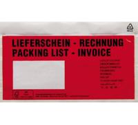 HEAD Pochette pour documents 161384300 DIN long rouge Lieferschein-Rechnung, mehrsprachig avec autocollant 250 pc(s)