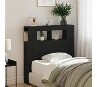 Headboard de rangement vidaXL avec lumières LED Chêne Noir 100x18,5x103,5 cm 863113 Noir