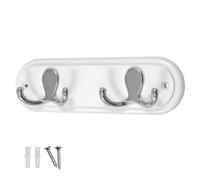 Headbourne Hr4069H 2 crochets doubles chromés sur patère en bois Blanc