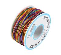 Headerbs Fil d'emballage, Fil de Raccordement en Cuivre étamé 30AWG 8 Multicolore 250 M 0,25 Mm 300 V sur Bobine en Plastique pour le Soudage de Circuits Imprimés, les Tests de Planche à Pain, la