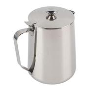 Headerbs Tasse à café en Acier Inoxydable, Pichet à Lait Moussant avec Couvercle Verseur à Lait avec Couvercle pour Crémier Pichet Latte Coffee Art Bar Home (1500ML)