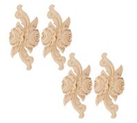 HEALANAN 4 Pièces Applique en Bois Sculpté Décorative, Lot, Accessoires pour Meubles et Fenêtres, Décoration Artistique pour Intérieur