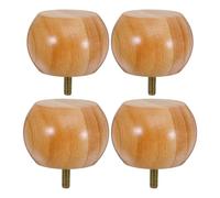 HEALANAN 4 Pièces Pied de Meuble en Bois Rond, Pieds de Rechange Robustes | Bois Massif, Hauteur Rehaussée et Pose Facile, Style Moderne pour Armoire et Siège, Aspect Peint