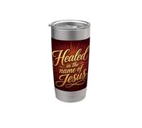 Healed in The Name of Jesus - Christian Faith Proclamation Gobelet isotherme en acier inoxydable double paroi
