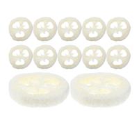 HEALEEP 12 Pièces Porte-savonnette et Fonction Exfoliante en Loofah Naturel Rond à Séchage Rapide Beige pour Salle de Bain