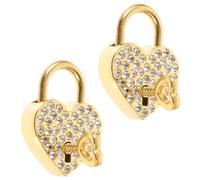 HEALEEP 2pièces Cadenas Décoratif Forme De Cœur Avec Clés De Cadenas Métal Avec Strass Pour Verrouiller Vos Objets Précieux Pour Bagages Journaux Et Souvenirs