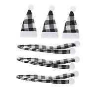 HEALEEP 3ensembles Mini Chapeaux et Écharpes pour Bouteilles de Vin Décorations de Noël pour Vin Housses de Bouteille pour Fête Ornements Miniatures pour Sapin de Noël