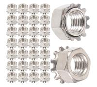 HEALEEP 50pièces Écrou Inoxydable à Dent Extérieure avec Rondelle Intégrée Écrou Frein Hexagonal Anti-déplacement pour Fixation Robuste