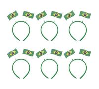 HEALEEP 6 Pièces Bandeau Cheveux Thème du Football Brésilien en Feutre et Pp, Confortable Fêtes Toute la Journée, Rassemblements et Carnavals