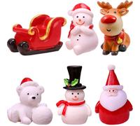 HEALEEP 6 Pièces Statuette Père Noël en Résine pour Décor Miniature | Décor Compact et Robuste, Ambiance Festive pour Étagères, Table de Chevet, Paquet Présents et Extérieur Style Aléatoire