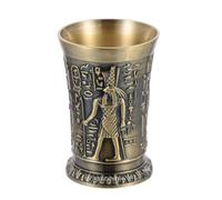 HEALEEP Alliage de Zinc Coupe à Vin pour Décoration Vintage Style Égyptien | Surface Lisse et Relief Travaillé, Bords Arrondis, Pose Stable, Allure Élégante pour Bar Maison, Buffet ou Collection
