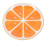 HEALEEP Assiette de Nourriture en Céramique Orange Plateau à Motifs de Fruits, Facile à Nettoyer, Design Élégant pour Restaurants et Réunions Familiales
