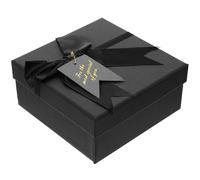 HEALEEP Boîte à Bonbons en Papier Noire Nœud Carré 15x15x7 Cm pour Décoration de Mariage Élégante et Récipient Délicat