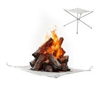 HEALEEP Grille Pare-feu Pliable en Acier Inoxydable pour Barbecue Extérieur, Mini-Grill Portable Léger pour Cuisson en Plein Air et Camping