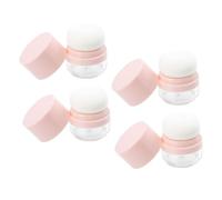 HEALEEP Lot de 4 Mini-récipients à Poudre avec Houppette, Boîtes à Poudre Vides en Plastique, Compacts Portables Roses, Rechargeables, pour Maquillage Voyage et Rangement Quotidien