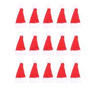 HEALEEP Mini Chapeaux de Noël Accessoires Festifs Classiques 50pcs en Tissu Non Tissé Rouge Décorations de Noël DIY pour Sucettes pour Garçon et Filles et Poupées de Bureau