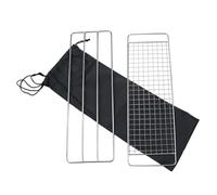 HEALEEP Outil de Barbecue Grilles de Cuisson en Acier Inoxydable Noir Set de 3 pour Poisson et légumes en extérieur avec répartition Uniforme de la Chaleur