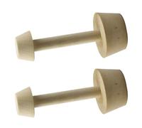 HEALEEP Outil de Pilonnage de Cuisson en Bois Beige Double Face 2pcs, Poussoir à Tartelettes Rond pour Petites Cuisines et Ateliers de Pâtisserie